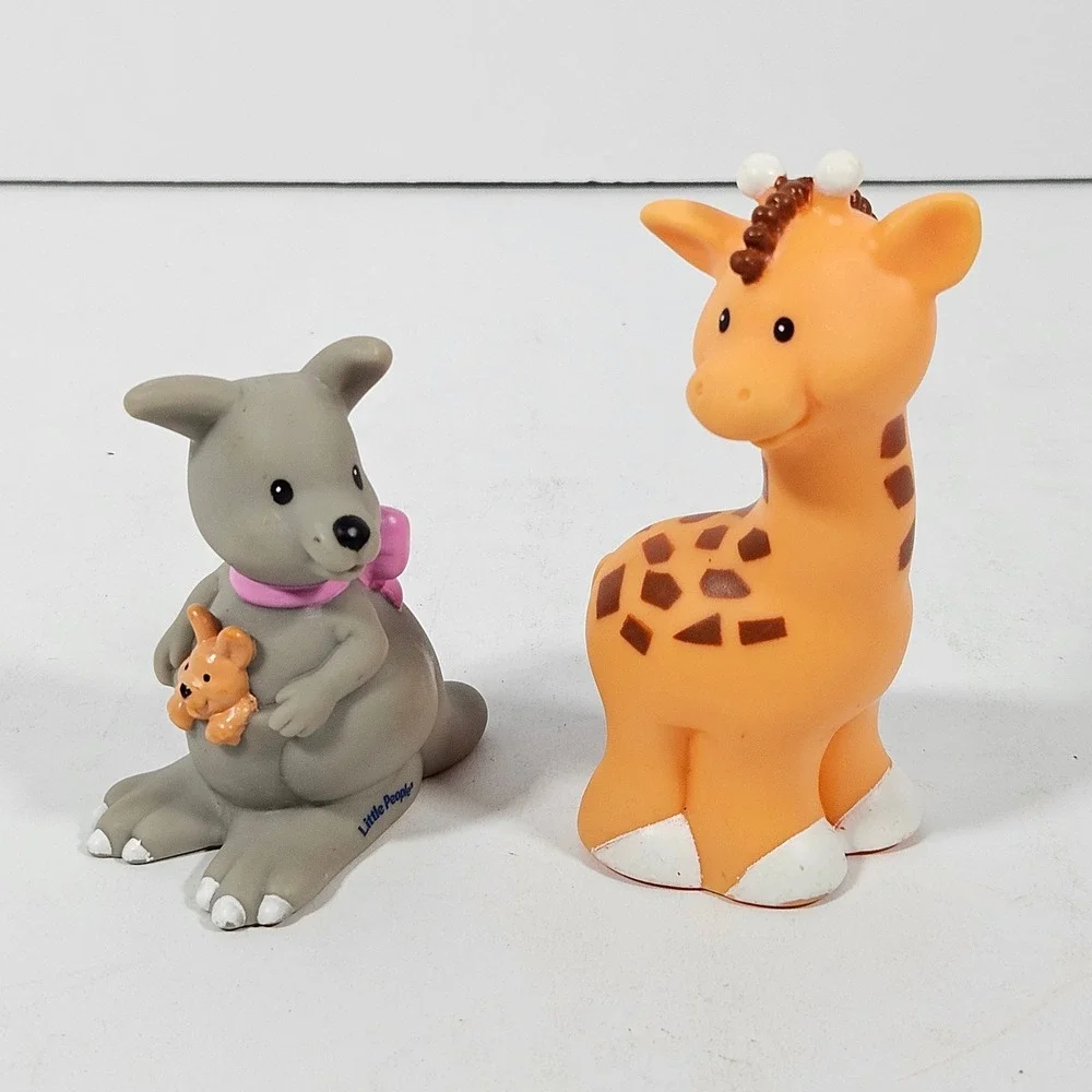 Fisher Price Little People Animal Figure Lot 8pc Zoo Farm Lion Horse Giraffe Pig